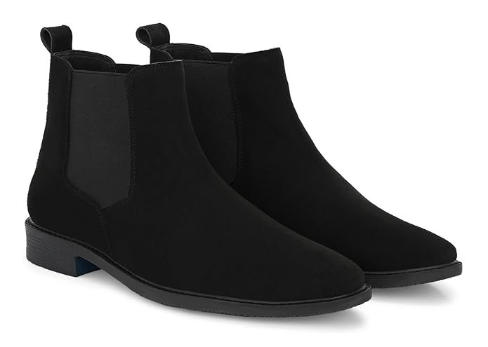 SHOEVALLEY Men's Chelsea Boots | High Ankle Slip On Synthetic Suede